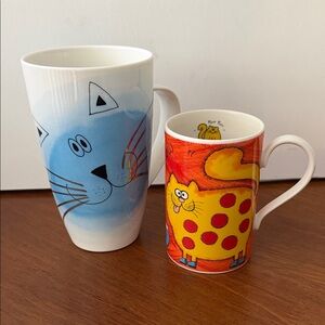Colorful Cat Design Coffee Mugs Set